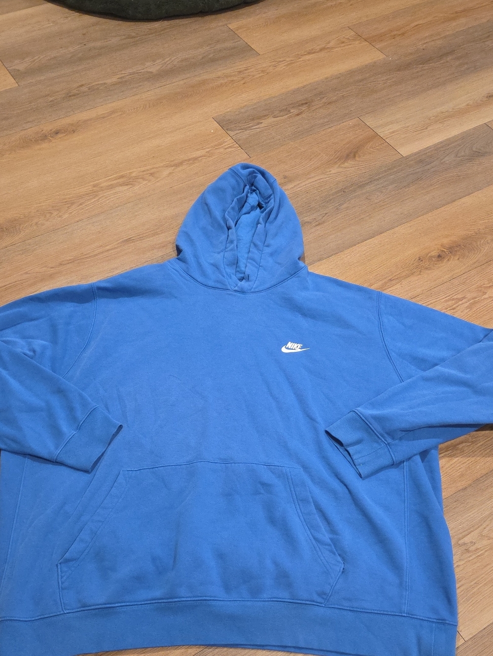 Nike Blue Hooded Pullover Sweatshirt Missing Pull Strings